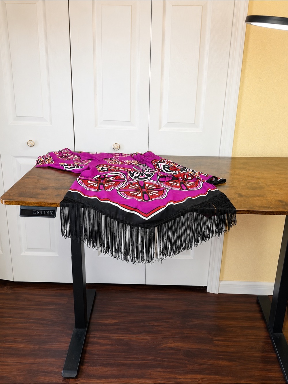 Chelsea & Violet Fuchsia Geometric Boho Fringe Tunic - Picture 4 of 9